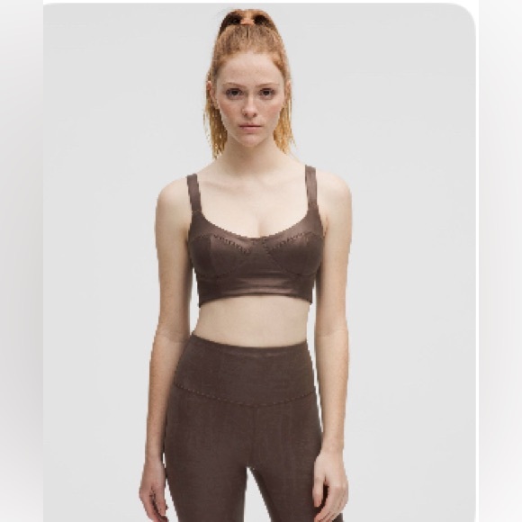 lululemon athletica Other - Lululemon everlux longline bra light support a/b cup matte foil espresso Medium